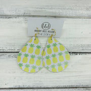 ZOEY (3 sizes available!) -  Leather Earrings  ||  PINEAPPLE (FAUX LEATHER)