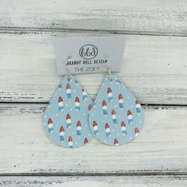 ZOEY (3 sizes available!) -  Leather Earrings  ||  BOMB POP (FAUX LEATHER)
