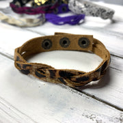 LENNON - MYSTERY BRAID BRACELET - handmade by Brandy Bell Design ||  <BR> CHEETAH / LEOPARD PRINT