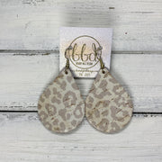 ZOEY (3 sizes available!) -  Leather Earrings  ||   NUDE LEOPARD CORK ON LEATHER