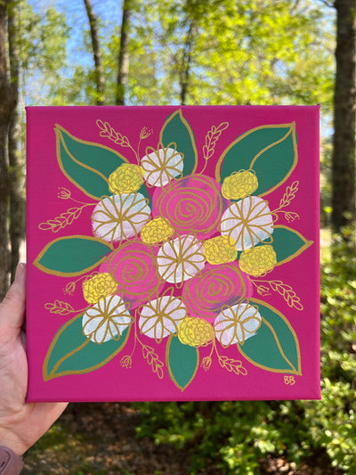 8" x 8" Painting on wrapped canvas by Brandy Bell