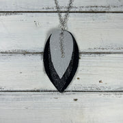 HAZEL - Leather Necklace  ||  <BR> SHIMMER SILVER, <BR> SHIMMER PEWTER, <BR> SHIMMER BLACK