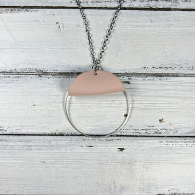 JULIA - Leather Earrings OR Necklace  ||   MATTE BLUSH PINK (* 3 options available)