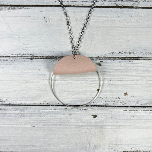 JULIA - Leather Earrings OR Necklace  ||   MATTE BLUSH PINK (* 3 options available)