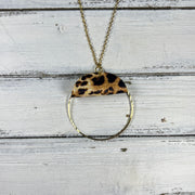 JULIA - Leather Earrings OR Necklace  ||   LEOPARD ANIMAL PRINT (* 3 options available)