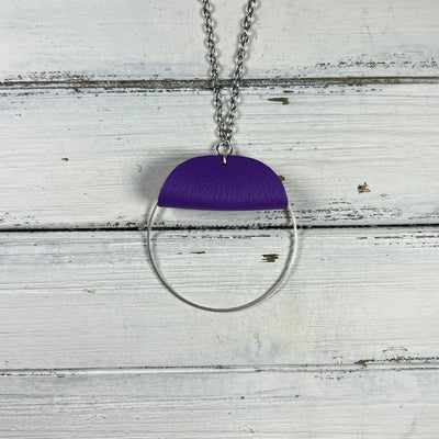 JULIA - Leather Earrings OR Necklace  ||   MATTE PURPLE (* 3 options available)