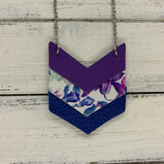 EMERSON - Leather Necklace  ||  <BR> MATTE PURPLE, <BR> PURPLE & BLUE FLORAL, <BR> MATTE COBALT BLUE