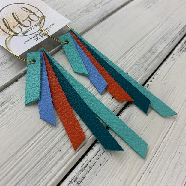 AUDREY - Leather Earrings  ||   ROBINS EGG BLUE, CAROLINA BLUE, MATTE ORANGE, MATTE DARK TEAL, ROBINS EGG BLUE