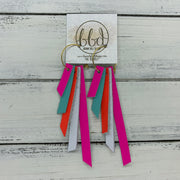 AUDREY - Leather Earrings  ||   MATTE NEON PINK, ROBINS EGG BLUE, MATTE NEON ORANGE, MATTE WHITE, MATTE NEON PINK
