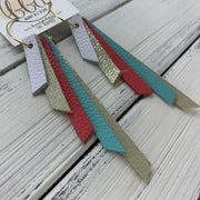 AUDREY - Leather Earrings  ||    MATTE WHITE, SHIMMER GOLD, MATTE CORAL/SALMON, ROBINS EGG BLUE, SHIMMER GOLD