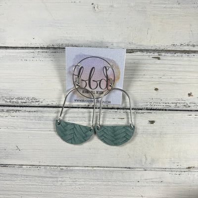 PIPER -  Leather Earrings  ||  <BR> DUSTY AQUA BRAID