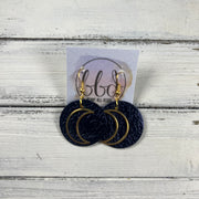 SUEDE + STEEL *Limited Edition* COLLECTION || <BR> METAL MOON <BR> METALLIC NAVY BLUE (*CHOOSE MOON FINISH)