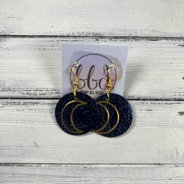 SUEDE + STEEL *Limited Edition* COLLECTION || <BR> METAL MOON <BR> METALLIC NAVY BLUE (*CHOOSE MOON FINISH)
