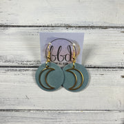 SUEDE + STEEL *Limited Edition* COLLECTION || <BR> METAL MOON <BR> DUSTY AQUA RIVIERA (*CHOOSE MOON FINISH)