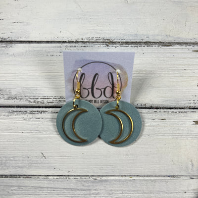 SUEDE + STEEL *Limited Edition* COLLECTION || <BR> METAL MOON <BR> DUSTY AQUA RIVIERA (*CHOOSE MOON FINISH)