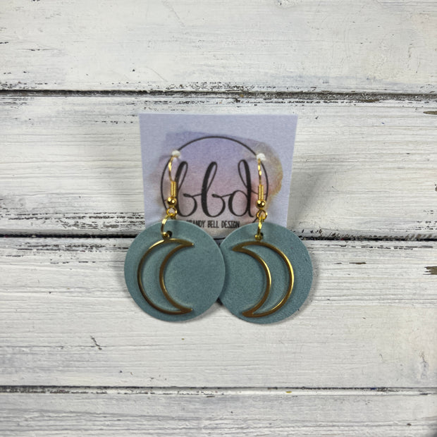 SUEDE + STEEL *Limited Edition* COLLECTION || <BR> METAL MOON <BR> DUSTY AQUA RIVIERA (*CHOOSE MOON FINISH)