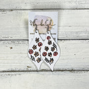 HAND-PAINTED MAE - Leather Earrings  ||  Hand-painted earrings by Brandy Bell (CORAL/BLUSH/WHITE)