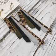 AUDREY - Leather Earrings  || CHEETAH PRINT, SHIMMER ANTIQUE GOLD, MATTE BLACK, SHIMMER ROSE GOLD, CHEETAH