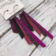 AUDREY - Leather Earrings  || SHIMMER MAGENTA, SHIMMER BLACK, METALLIC PINK, METALLIC PINK BISON, METALLIC NEON PINK