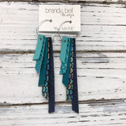 AUDREY - Leather Earrings  || MATTE ROBINS EGG BLUE, METALLIC AQUA COBRA, MATTE DARK TEAL, METALLIC ANTIQUE MERMAID, METALLIC NAVY TEXTURE