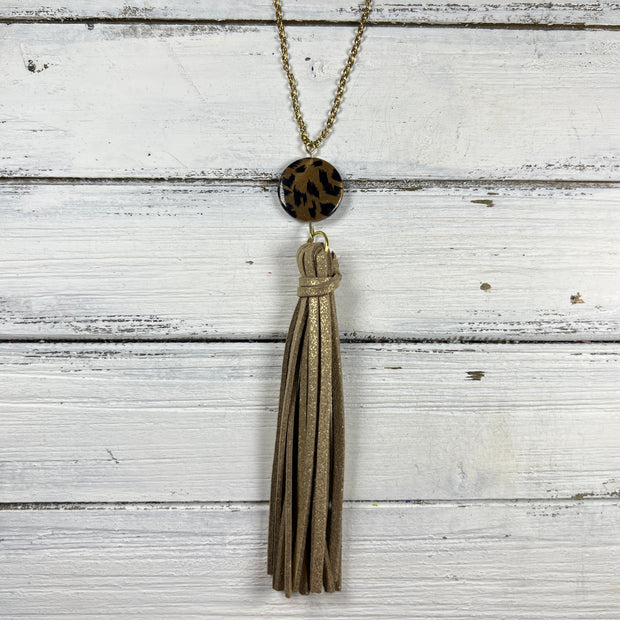 TASSEL NECKLACE - TIFFANIE      ||  SPARKLE GOLD TASSEL WITH DECORATIVE BEAD