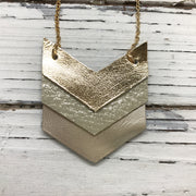 EMERSON - Leather Necklace  ||  METALLIC GOLD, SHIMMER GOLD, METALLIC CHAMPAGNE