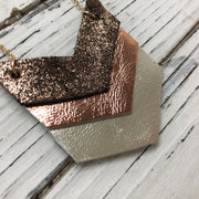 EMERSON - Leather Necklace  ||  SHIMMER COPPER ON BLACK, METALLIC COPPER, METALLIC CHAMPAGNE