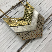 EMERSON - Leather Necklace  ||  METALLIC GOLD SCALES, METALLIC CHAMPAGNE, METALLIC GOLD DRIPS