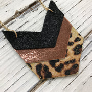 EMERSON - Leather Necklace  ||  SHIMMER BLACK, METALLIC COPPER, CHEETAH PRINT