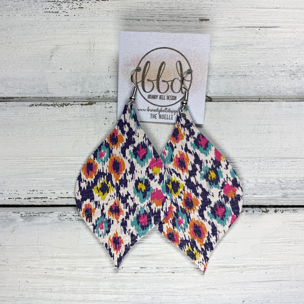 NOELLE - Leather Earrings  ||   MULTICOLOR IKAT