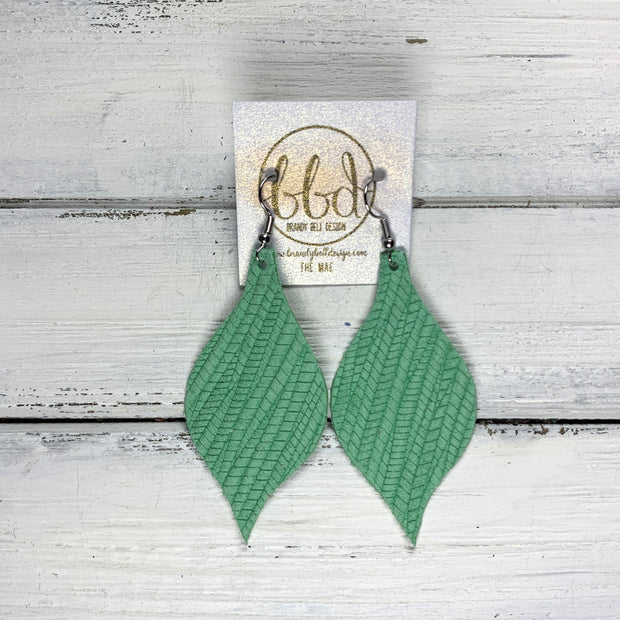 MAE - Leather Earrings  ||  MINT GREEN PALMS