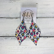 MAE - Leather Earrings  ||  MULTICOLOR IKAT