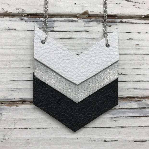 EMERSON - Leather Necklace  ||  MATTE WHITE, SHIMMER SILVER, MATTE BLACK