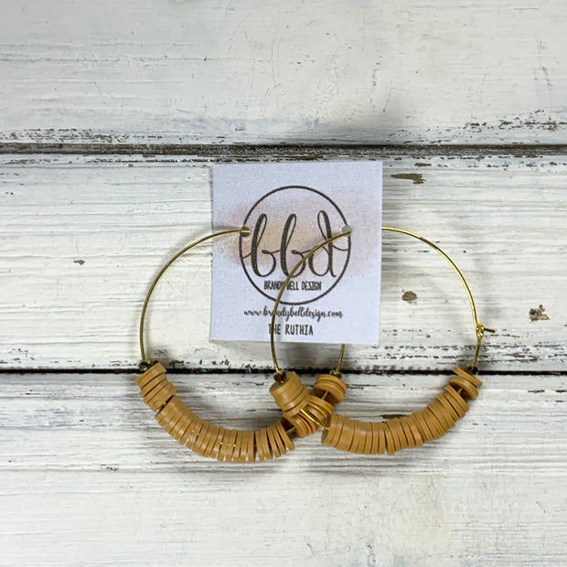 RUTHIA - Rubber Disk Hoop Earrings  ||    MUSTARD