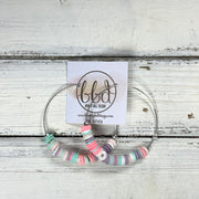 RUTHIA - Rubber Disk Hoop Earrings  ||   PASTEL PINK, AQUA & PURPLE