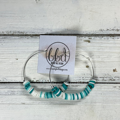 RUTHIA - Rubber Disk Hoop Earrings  ||   TEAL OMBRE
