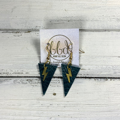 SUEDE + STEEL *Limited Edition* COLLECTION || <BR> MINI LIGHTNING BOLT , <BR> DISTRESSED TEAL (*Choose Bolt finish)