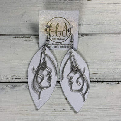 SUEDE + STEEL *Limited Edition* COLLECTION || <BR> SILVER FEMALE PROFILE, <BR> MATTE WHITE
