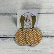 SUEDE + STEEL *Limited Edition* COLLECTION || <BR> GOLD BRASS STUD, <BR> MUSTARD CHEVRON ON CORK