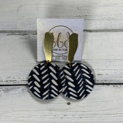 SUEDE + STEEL *Limited Edition* COLLECTION || <BR> GOLD BRASS STUD, <BR> BLACK WITH WHITE CHEVRON ON CORK