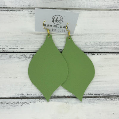 NOELLE - Leather Earrings  || MATTE SPRING GREEN