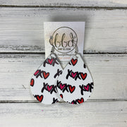 ZOEY (3 sizes available!) -  Leather Earrings  ||   XOXO HEARTS (FAUX LEATHER)