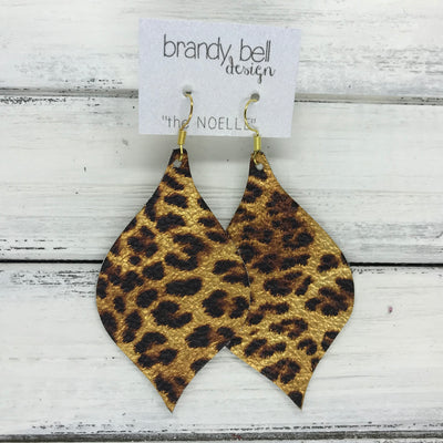 NOELLE - Leather Earrings  ||   METALLIC CHEETAH