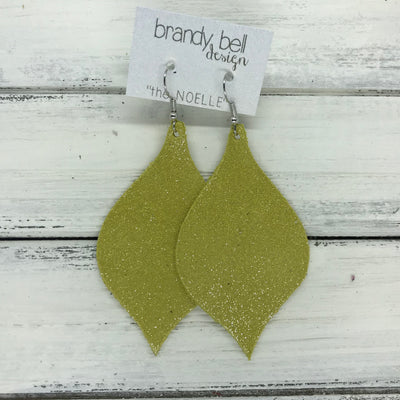 NOELLE - Leather Earrings  ||   SHIMMER YELLOW