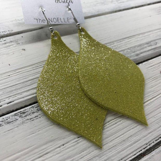NOELLE - Leather Earrings  ||   SHIMMER YELLOW