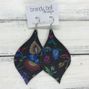 NOELLE - Leather Earrings  ||   PHOENIX FLORAL ON BLACK