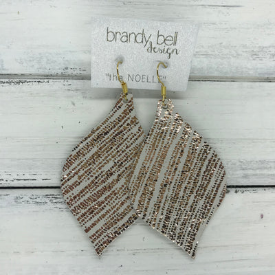 NOELLE - Leather Earrings  ||   ROSE GOLD SAND