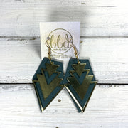 SUEDE + STEEL *Limited Edition* COLLECTION || <BR>LARGE BRASS AZTEC TRIANGLE, <BR> MATTE SPRUCE GREEN