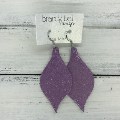 MAE - Leather Earrings  ||  SHIMMER PURPLE