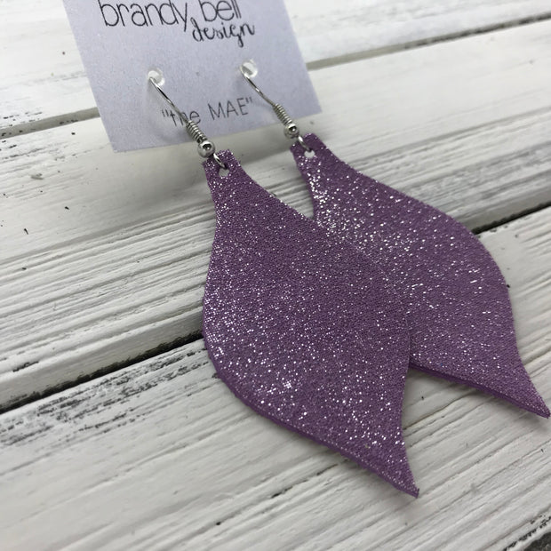 MAE - Leather Earrings  ||  SHIMMER PURPLE